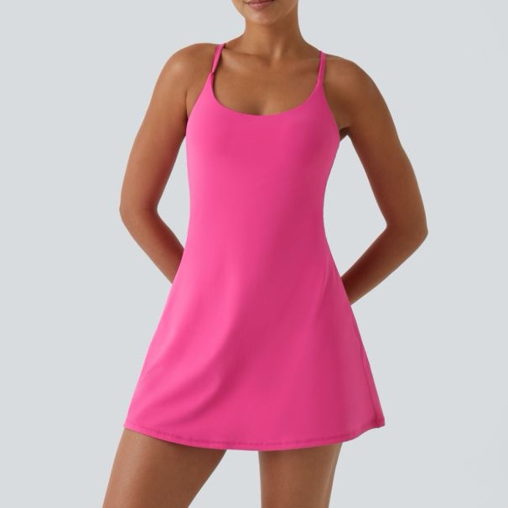 Halara Softlyzero Plush Backless Active Dress Pin… - image 1